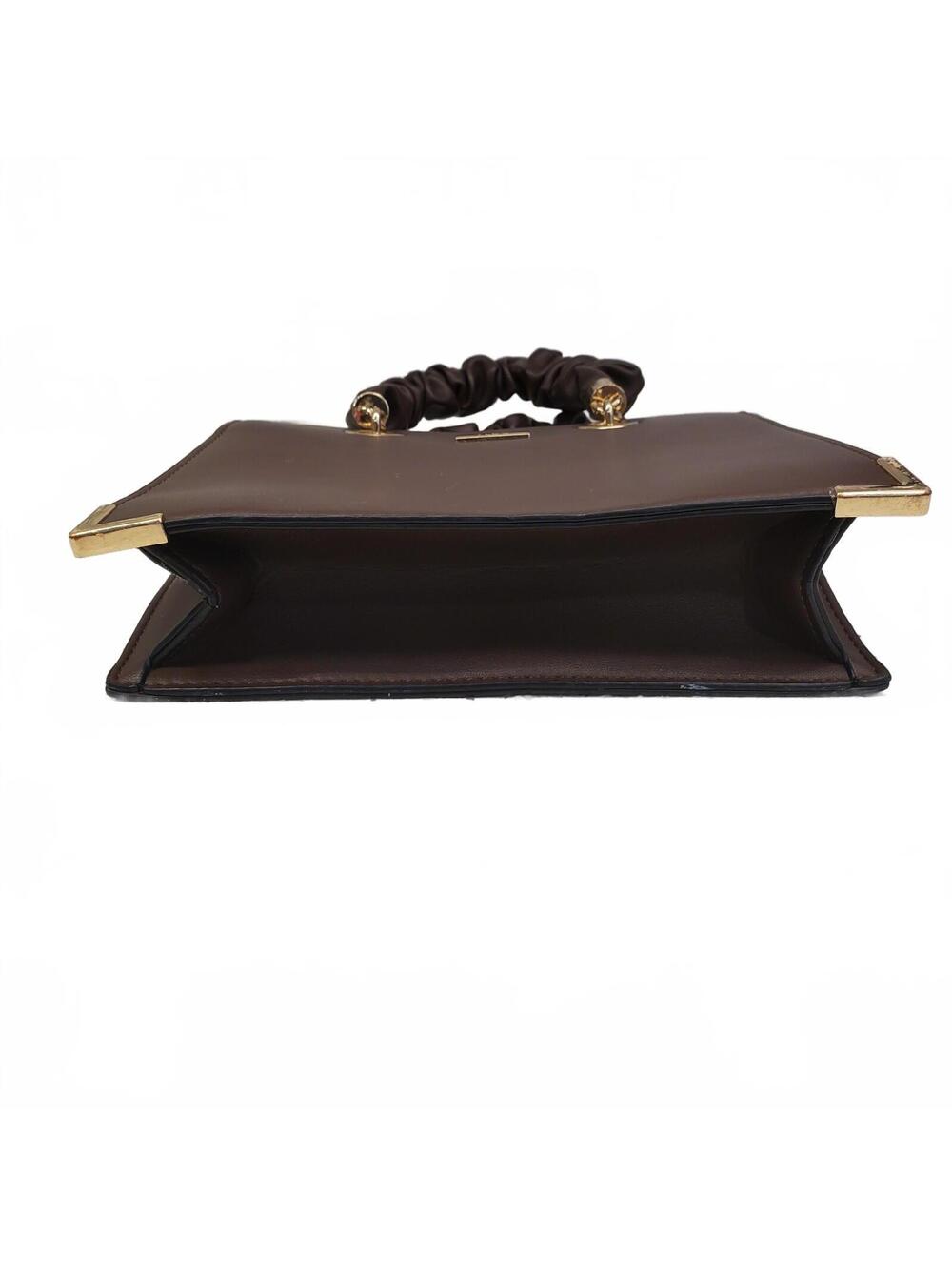 ALDO Bilithax Top Handle Bag Brown Structured Top Gold Hardware Handbag - Picture 7 of 16